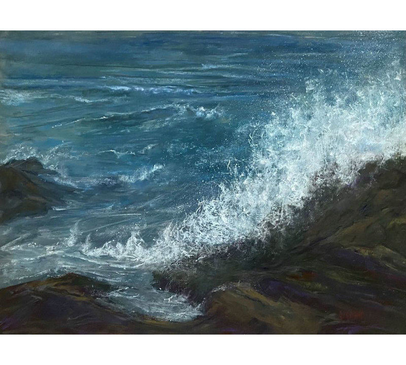 «Crashing Like Icare» par Dina Gardner, Toile encadrée noire, 18" H x 24" W