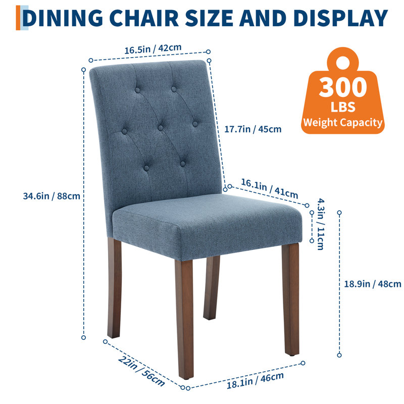 Upholstered Dining Chair, Blue, Blue