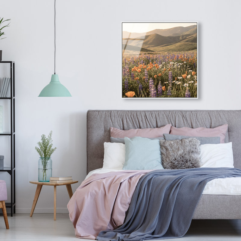 Lavender Hill Print by Oliver Gal, 31" H x 31" W, White Floater Frame