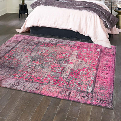 Tapis transitionnel de couleur rose-noir