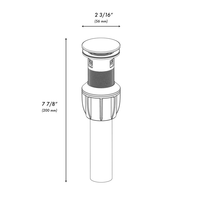 ZLINE Rubicon Push Button Drain in Brushed Nickel, Matte Black