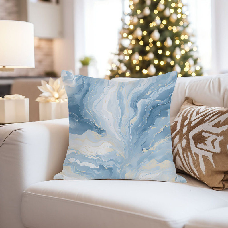 Abstract Blue Crystal Marble Geode III Modern, 20"H x 20"W