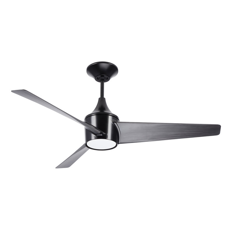 Karlovy 52'' Ceiling Fan with LED Lights, Barbeque Black/Charcoal