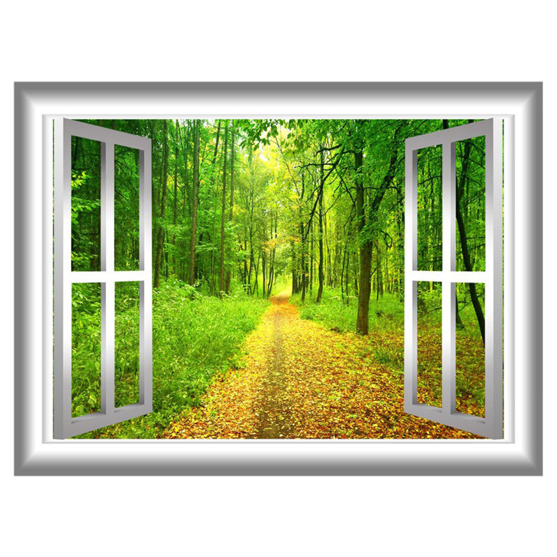 Décalcomanie murale forêt 3d, H 24 po x l 30 po x P 0,01 po
