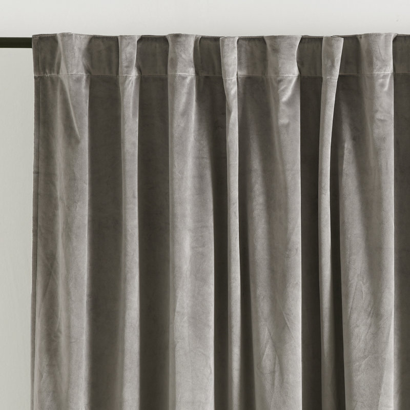 Brundige Solid Room Darkening Thermal Curtain Panels, Gray