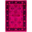 Overdyed Hand-Knotted Wool Modern-Contemporary Pink Area Rug 4' 3" x 6' 2"