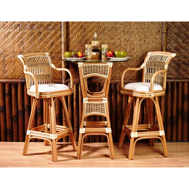 Tabourets de comptoir pivotants Spice Island, Tabouret de bar (siège d’une hauteur de 30 po), Crème