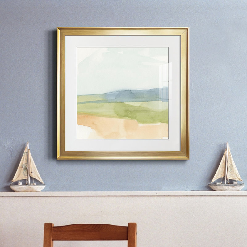 Pastel Slopes I - reproduction de cadre photo, H 17,5 po x l 17,5 po x P 1,5 po, Cadre doré