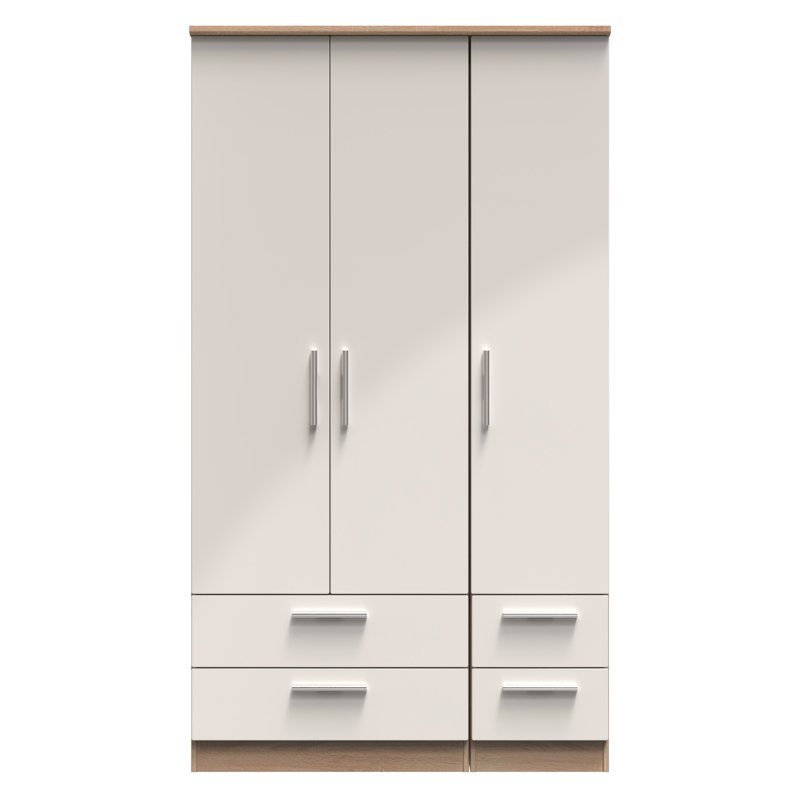 Borgeson Manufactured Wood Wardrobe, Kashmir Gloss/Bardolino Oak
