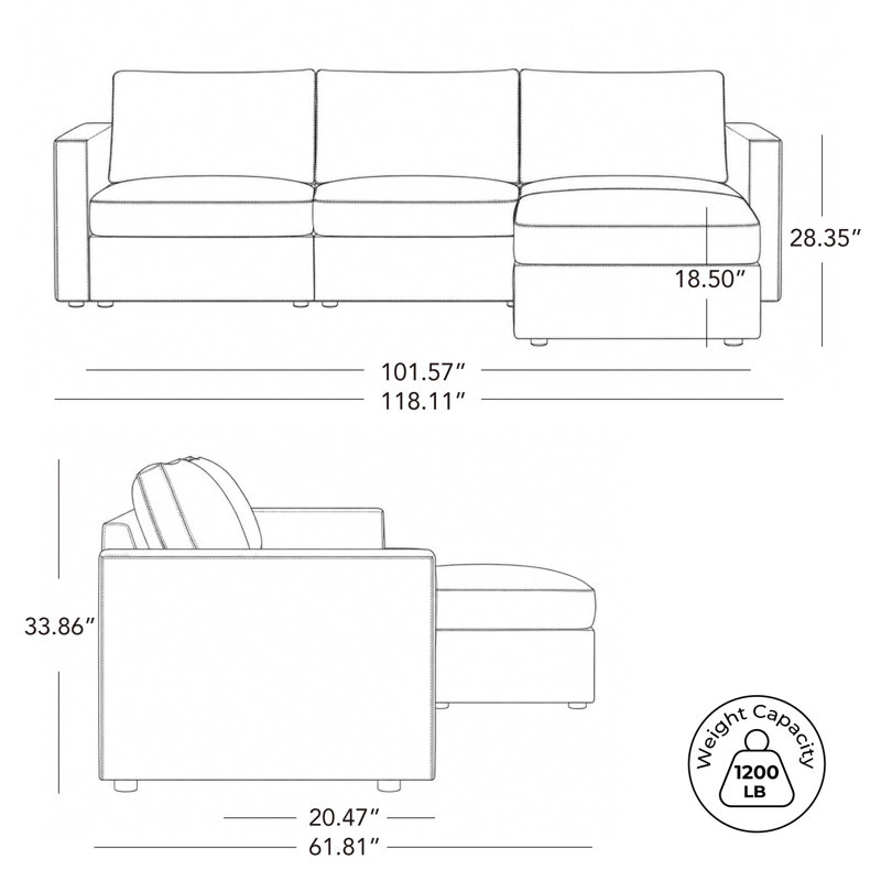 Canapé modulaire convertible avec rangement