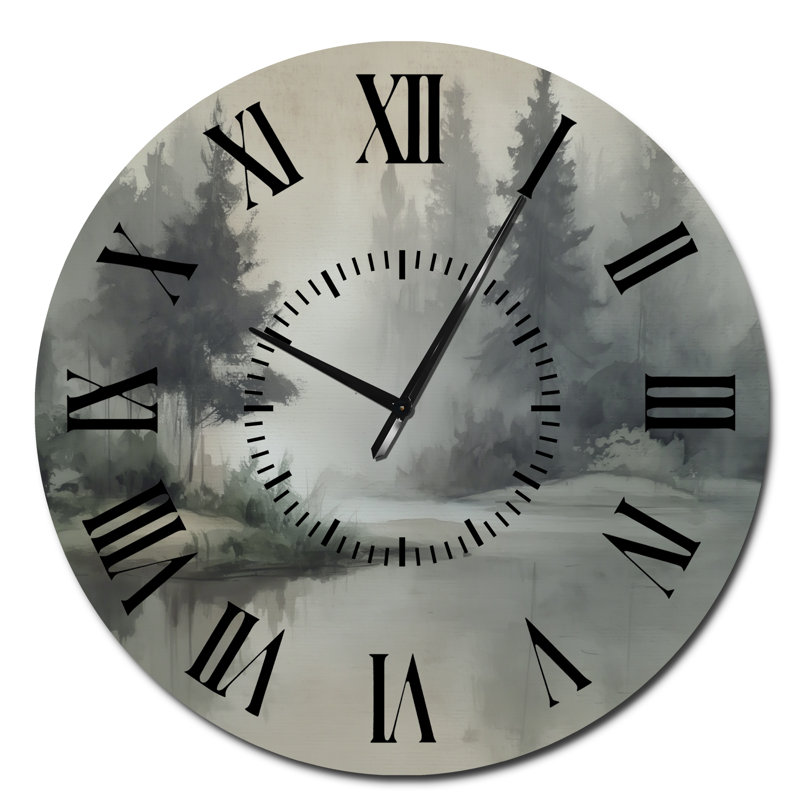  Horloge murale paysage de pin, Surdimensionné
