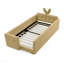 Lit plateforme tapissier simple avec tête de lit mignonne en forme d'oreille de lapin, avec barrière de sécurité et poche, tissu bouclé