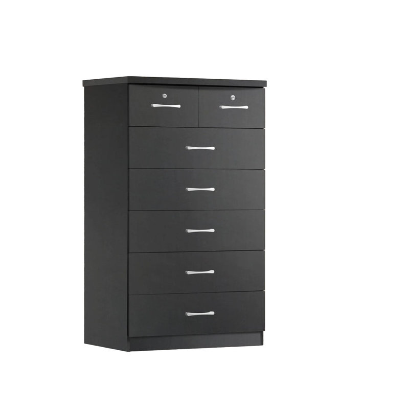 Commode 7 tiroirs Conor, Noir