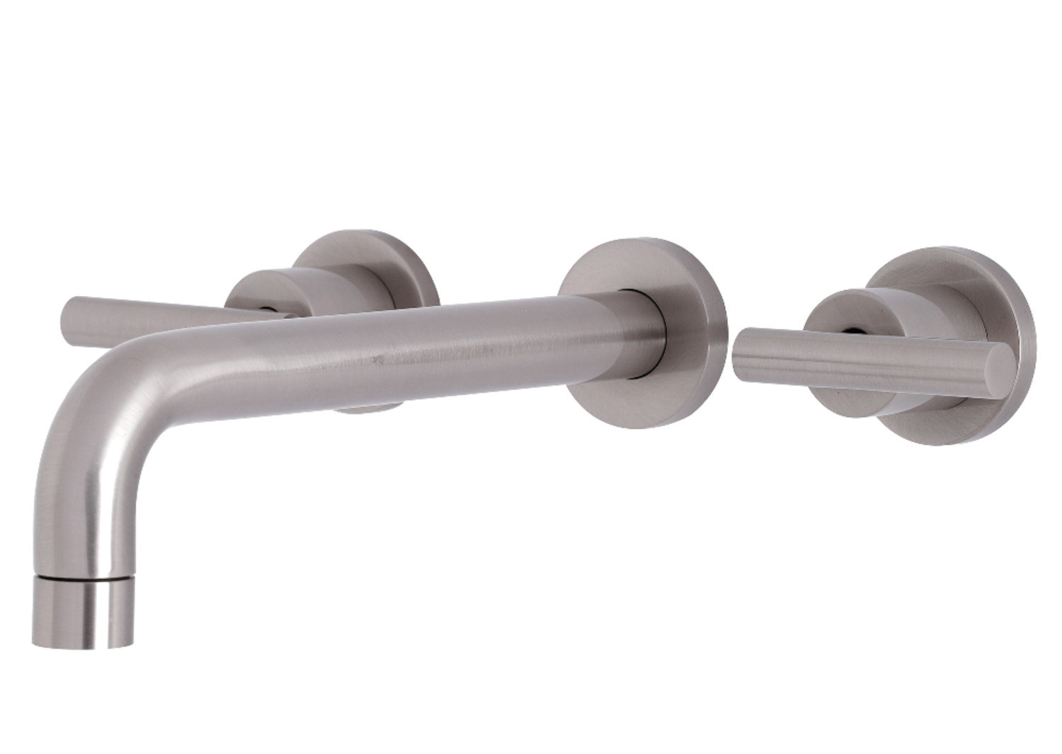Kingston Brass Manhattan Two-Handle 3-Hole Wall Mount Roman Tub Faucet, Brushed Nickel