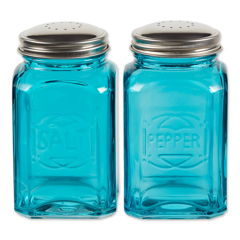 Ensemble salière et poivrière rétro RSVP International, Turquoise