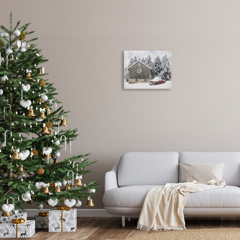 Art mural sur toile «Snow Covered Farm Scene» par Lori Deiter, H 16 po x l 20 po