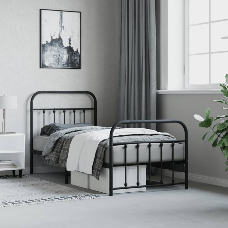 Winsford Bed, Black, European Single (90 x 200cm)