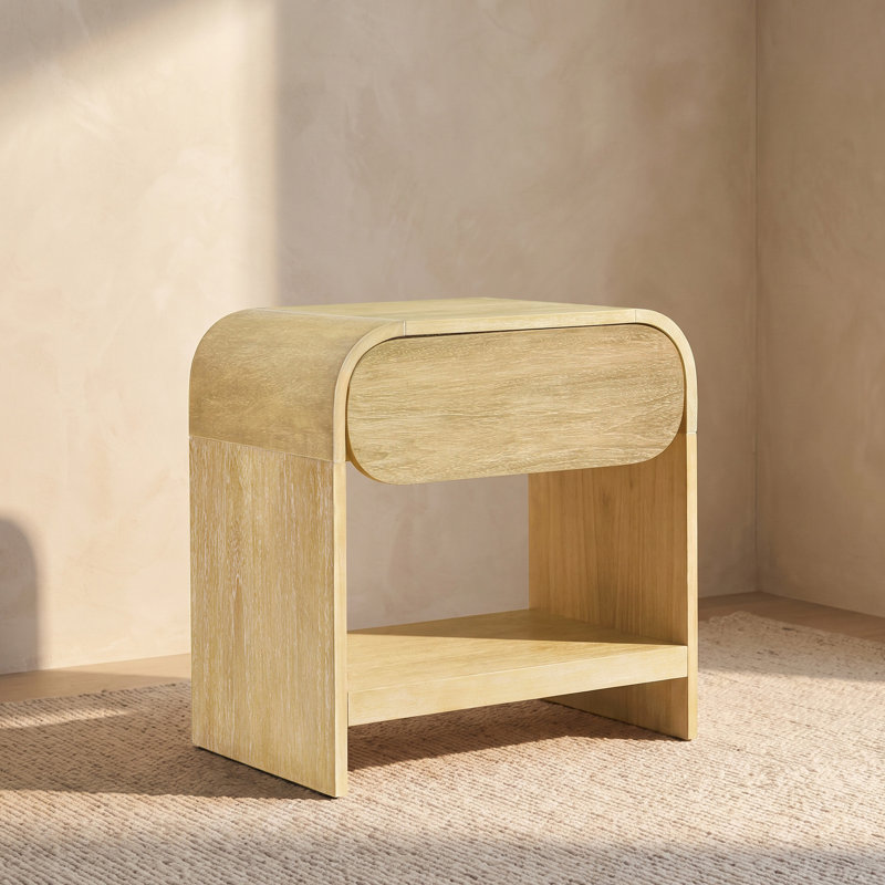 Aledo Soft-Close Drawer Wood Nightstand