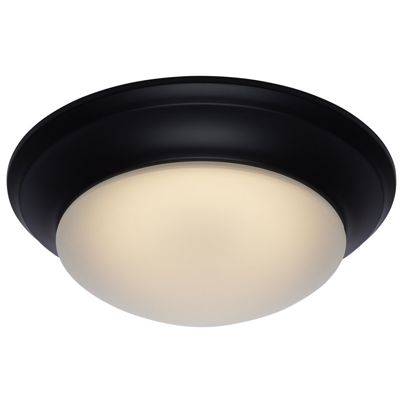 Delrae Glass LED Flush Mount, Black