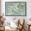 "Cornouiller au printemps sur toile bleue"