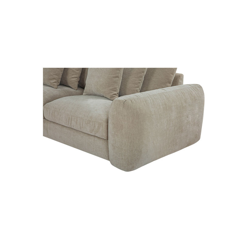 Berga Chaise Sectional, Right Hand Facing, Pebble Polyester