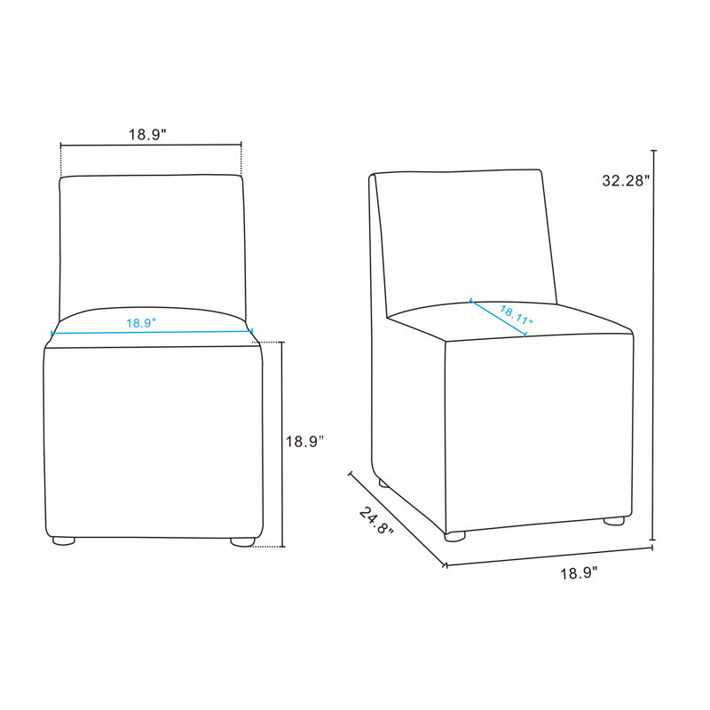 Dirk 19.69'' H Faux Leather Upholstered Parsons Chair, Pewter, 1