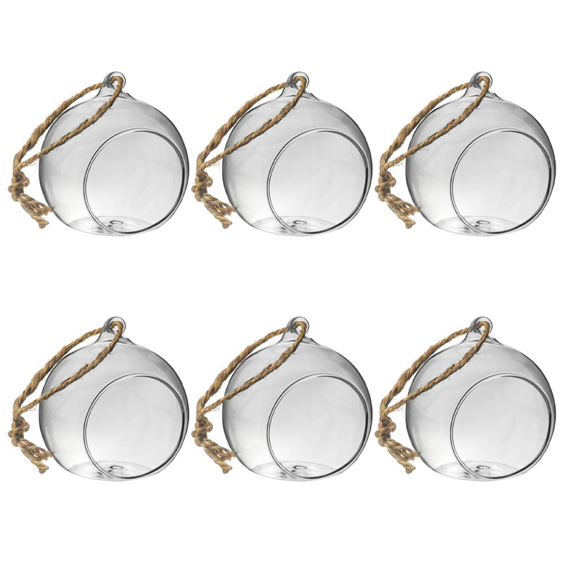 Nicola Spring - Hanging Glass Terrariums - Clear, 8.5cm H x 8cm W x 8cm D