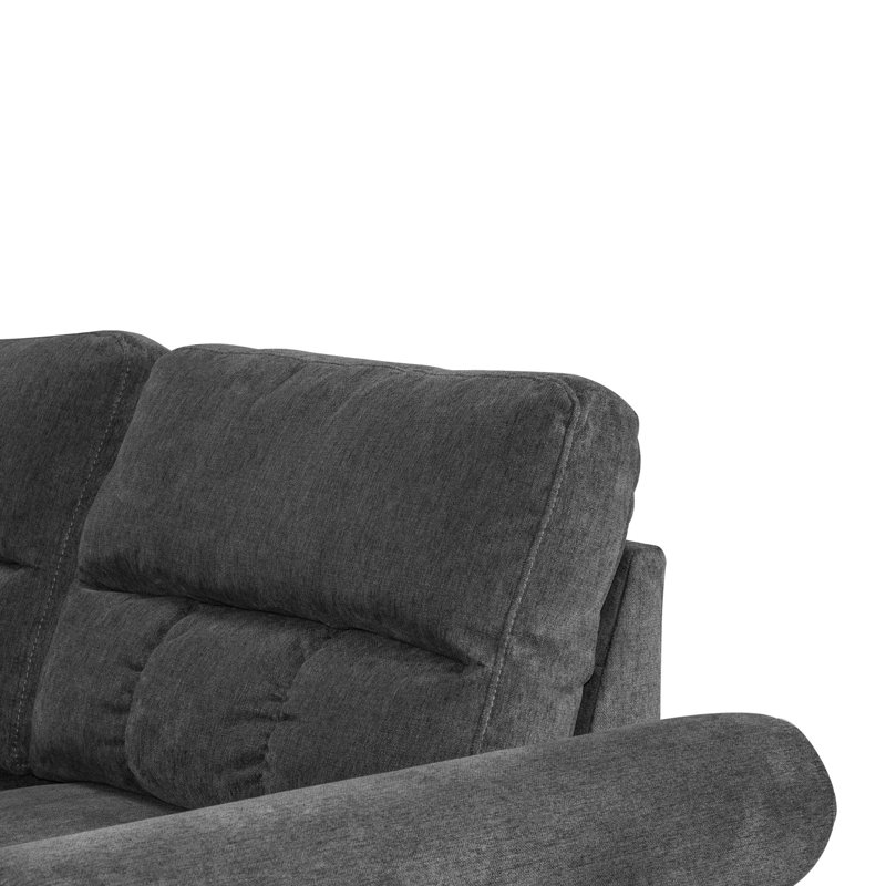 Ensemble modulaire réversible avec 2 coussins décoratifs, Velours ardoise