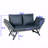 Outdoor Patio Bench, PE Wicker Side Foldable Backyard Conversation Bench