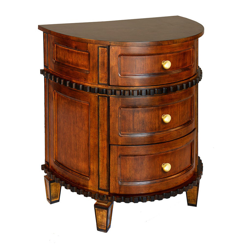 Smartt Louis Xv Transitional Bombay Chest Nightstand, Brown