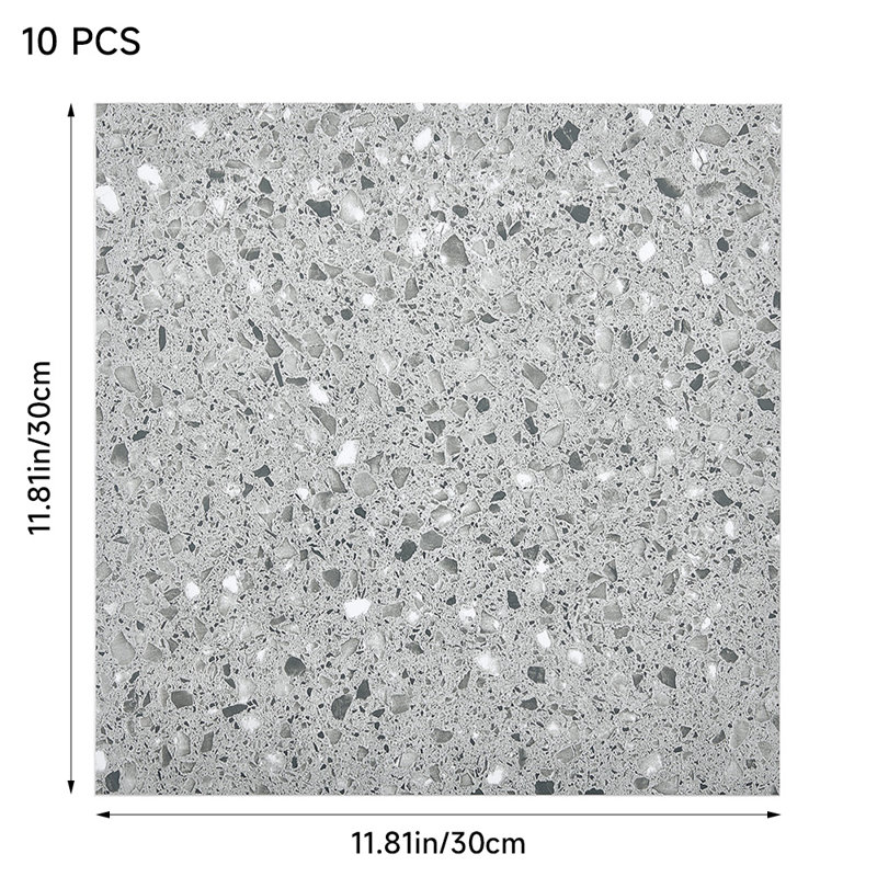 Silma 10Pcs Self Adhesive Flooring 30x30 cm PVC Tile in Grey