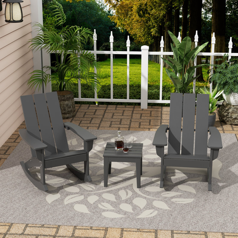 Chaise berçante d'extérieur en plastique Joubert, gris