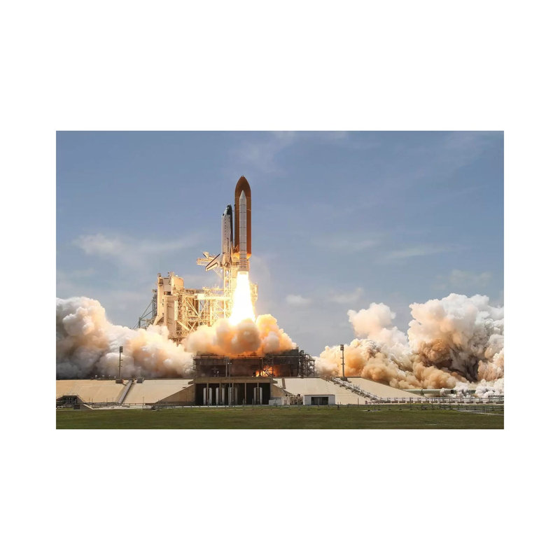 Space Shuttle Atlantis Lifts Off from Its Launch Pad at Kennedy Space Center, Florida VIII 1 Piece Wrapped Canvas Wall Art