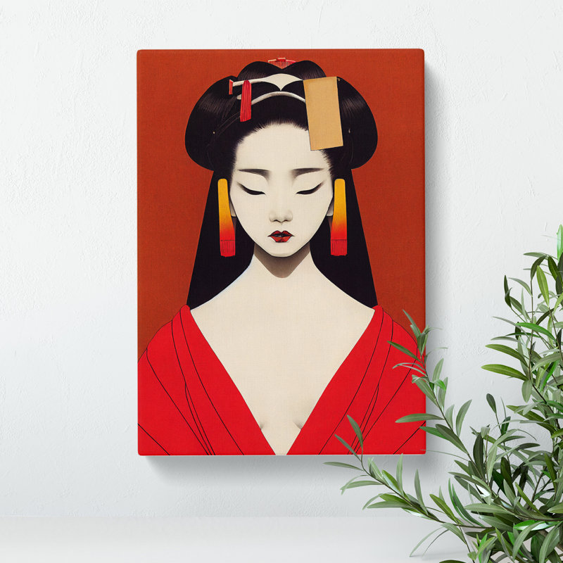 Symmetrical Geisha No.1 - Wrapped Canvas, 60cm H x 35cm W x 3cm D