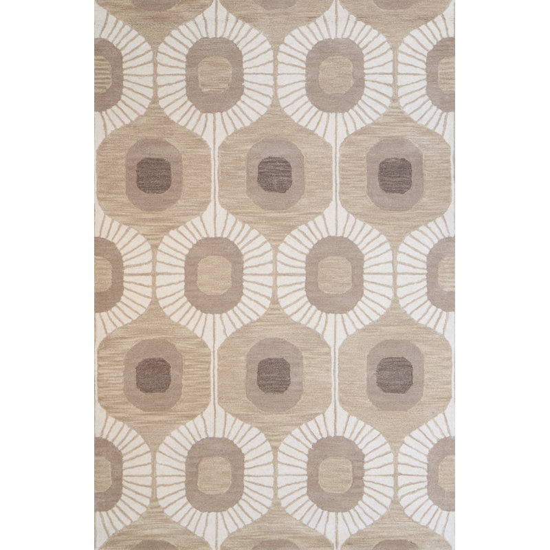 Tapis en laine touffeté à motif abstrait Hemmer, Rectangle 5 pi x 7 pi 6 po