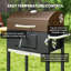 Barbecue au charbon, cuiseur portatif extérieur pour le pique-nique du camping ou de la cour arrière, barbecue avec table d'appoint, tablette de rangement inférieure, roues et poignée, noir