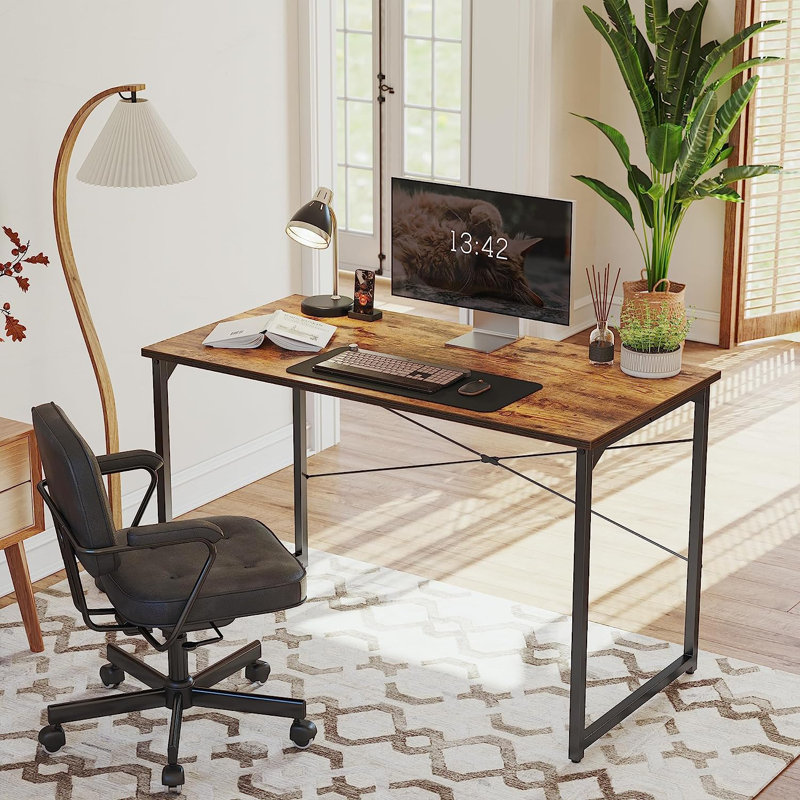 Sasha Desk, Rustic Brown/Black, 28.74" H x 47.24" W x 18.9" D