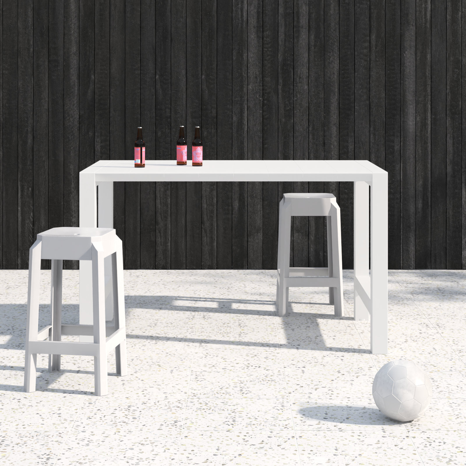 Farrah 39 " Extendable Patio Bar Table, White