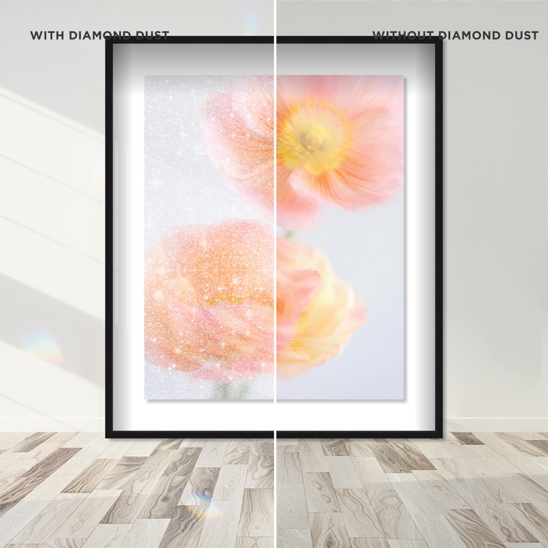 Hazy Camelias Print by Oliver Gal, 17.5"H x 21.5"W, Black Shadowbox
