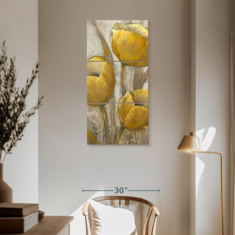 Tulipes ocre I, H 62 po x l 30 po