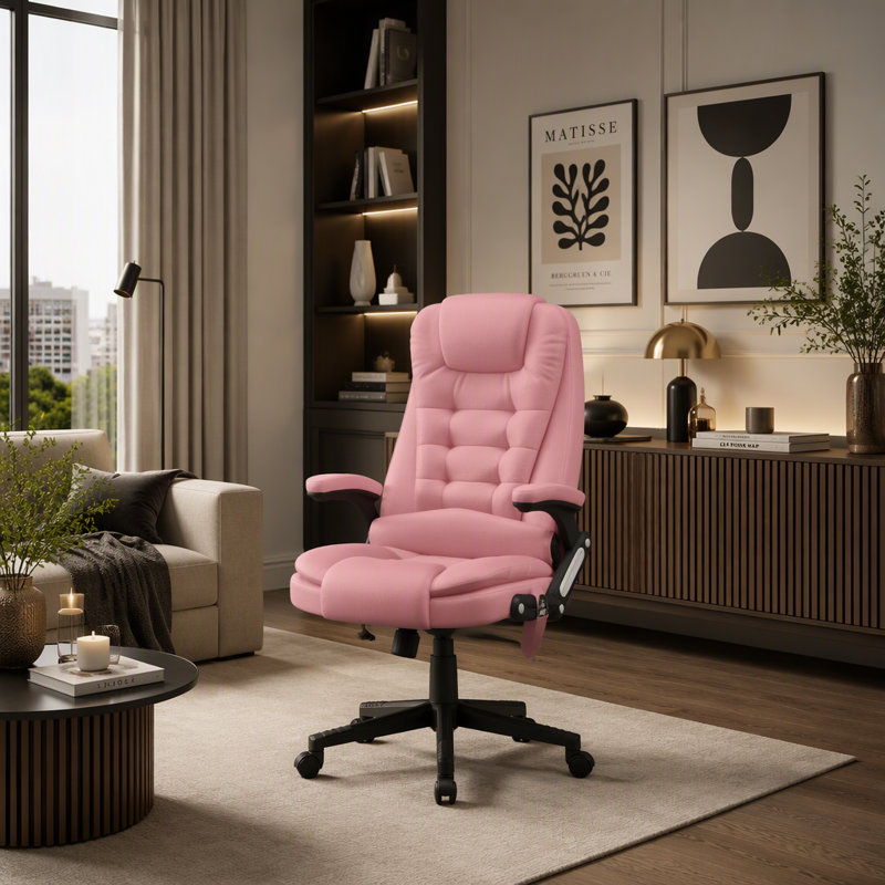 Chaise de bureau pivotante en velours moderne avec dossier à bulles et base roulante pour le bureau à domicile