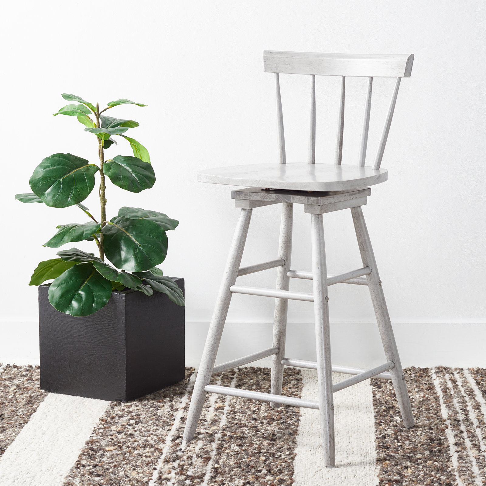 Portside 26" Swivel Bar Stool, Gray