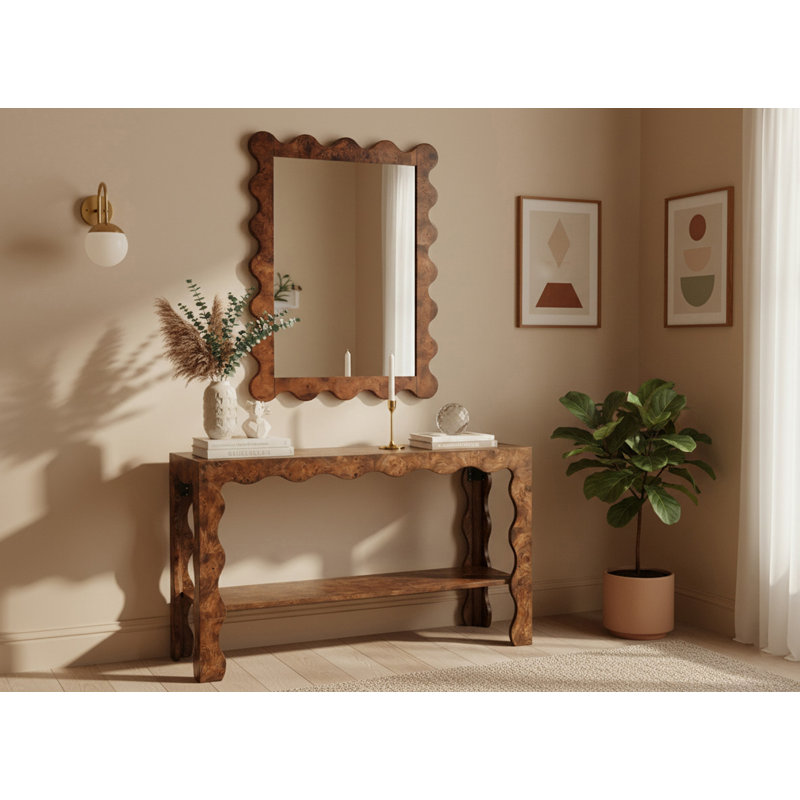 Vassa Burl Veneer Mirror, Brun