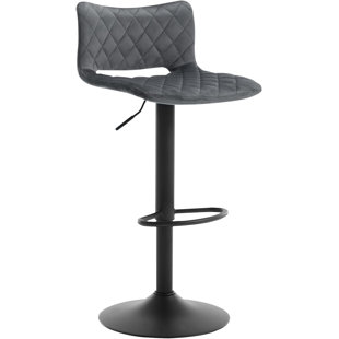 Upholstered Adjustable Height Counter Stool with Metal Frame (Set of 2)
