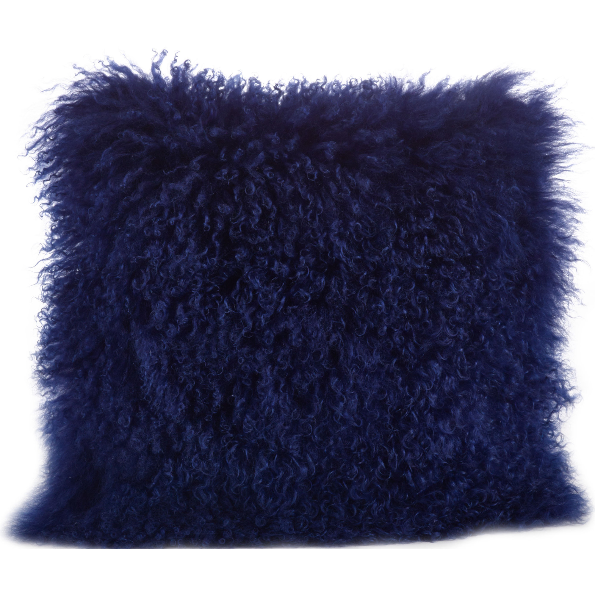 Iyana Wool Throw Pillow, Cobalt Blue, Square 20"