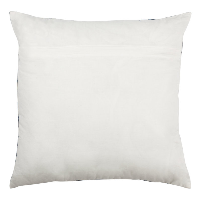 Chauncy 20" Navy Blue Geometric Cotton Throw Pillow