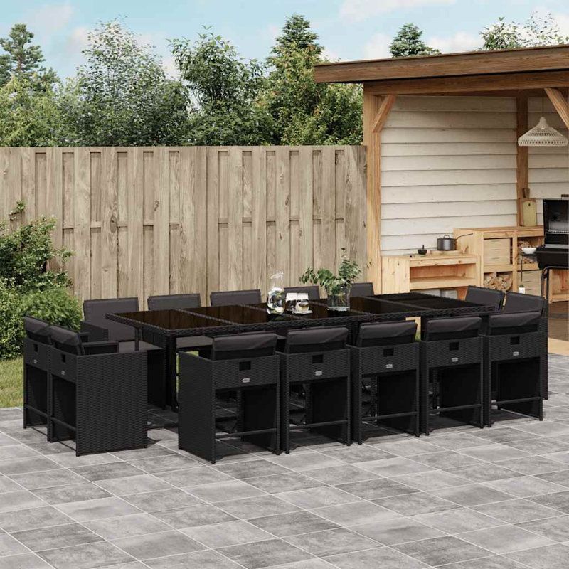 Patio Dining Set Table,, Black, Black