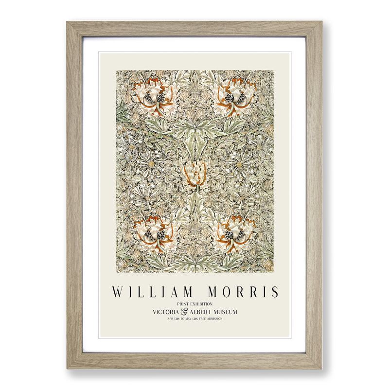 Honeysuckle Vol.3 by William Morris - Framed Print, Oak Framed, 36cm H x 27cm W x 2cm D