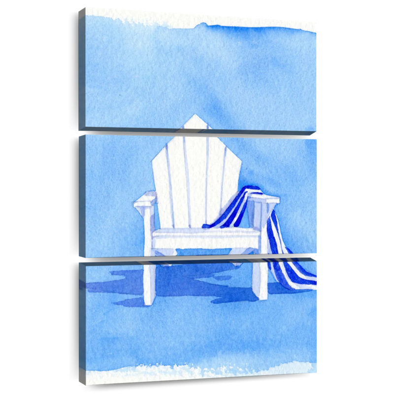 Chaise bleue Gillard, H 38 po x l 24 po