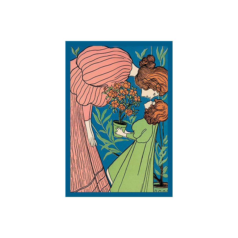 « mère et fille », impression d’art graphique, H 30 po x l 20 po